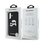 Carcasa Karl Lagerfeld Silicone Nauble Heads Print cu MagSafe compatibila cu iPhone 16, Negru 9 - lerato.ro