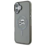 Carcasa Karl Lagerfeld IML Metal Karl and Choupette Head cu MagSafe compatibila cu iPhone 16, Negru 3 - lerato.ro