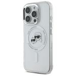 Carcasa Karl Lagerfeld IML Metal Karl and Choupette Head cu MagSafe compatibila cu iPhone 16 Pro Max, Alb 3 - lerato.ro