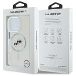 Carcasa Karl Lagerfeld IML Metal Karl and Choupette Head cu MagSafe compatibila cu iPhone 16 Pro Max, Alb 9 - lerato.ro