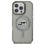 Carcasa Karl Lagerfeld IML Metal Karl and Choupette Head cu MagSafe compatibila cu iPhone 16 Pro Max, Negru 2 - lerato.ro