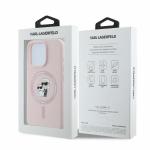 Carcasa Karl Lagerfeld Silicone Karl and Choupette Heads cu MagSafe compatibila cu iPhone 16 Pro Max, Roz 6 - lerato.ro