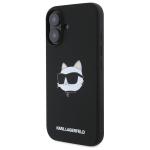 Carcasa Karl Lagerfeld Silicone Choupette Head Print cu MagSafe compatibila cu iPhone 16, Negru 3 - lerato.ro