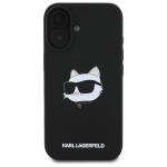 Carcasa Karl Lagerfeld Silicone Choupette Head Print cu MagSafe compatibila cu iPhone 16, Negru 2 - lerato.ro