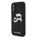 Carcasa Karl Lagerfeld Silicone Nauble Heads Print cu MagSafe compatibila cu iPhone 16 Plus, Negru 3 - lerato.ro