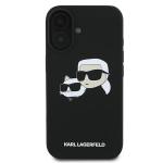Carcasa Karl Lagerfeld Silicone Nauble Heads Print cu MagSafe compatibila cu iPhone 16 Plus, Negru 2 - lerato.ro