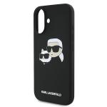 Carcasa Karl Lagerfeld Silicone Nauble Heads Print cu MagSafe compatibila cu iPhone 16 Plus, Negru 7 - lerato.ro