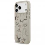 Carcasa Karl Lagerfeld Grained Pattern Logo cu MagSafe compatibila cu iPhone 17 Pro Max, Gri 3 - lerato.ro