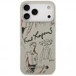 Carcasa Karl Lagerfeld Grained Pattern Logo cu MagSafe compatibila cu iPhone 17 Pro Max, Gri 2 - lerato.ro