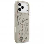 Carcasa Karl Lagerfeld Grained Pattern Logo cu MagSafe compatibila cu iPhone 17 Pro Max, Gri 5 - lerato.ro
