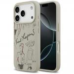 Carcasa Karl Lagerfeld Grained Pattern Logo cu MagSafe compatibila cu iPhone 17 Pro, Gri 4 - lerato.ro