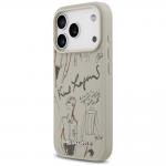 Carcasa Karl Lagerfeld Grained Pattern Logo cu MagSafe compatibila cu iPhone 17 Pro, Gri 3 - lerato.ro