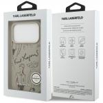 Carcasa Karl Lagerfeld Grained Pattern Logo cu MagSafe compatibila cu iPhone 17 Pro, Gri 9 - lerato.ro