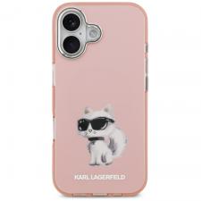 Carcasa Karl Lagerfeld IML Aquarelle Choupette Logo cu MagSafe compatibila cu iPhone 17, Roz
