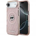 Carcasa Karl Lagerfeld IML Choupette Head Logo cu MagSafe compatibila cu iPhone 17 Air, Roz 4 - lerato.ro