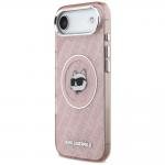 Carcasa Karl Lagerfeld IML Choupette Head Logo cu MagSafe compatibila cu iPhone 17 Air, Roz 3 - lerato.ro