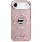 Carcasa Karl Lagerfeld IML Choupette Head Logo cu MagSafe compatibila cu iPhone 17 Air, Roz 2 - lerato.ro