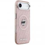 Carcasa Karl Lagerfeld IML Choupette Head Logo cu MagSafe compatibila cu iPhone 17 Air, Roz 5 - lerato.ro