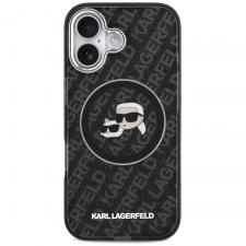 Carcasa Karl Lagerfeld IML Glitter Karl and Choupette Heads Logo cu MagSafe compatibila cu iPhone 17, Negru