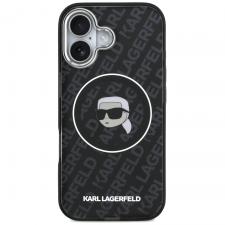 Carcasa Karl Lagerfeld IML Karl Head Logo cu MagSafe compatibila cu iPhone 17, Negru