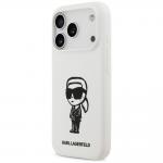 Carcasa Karl Lagerfeld Silicone Karl Sketch Logo cu MagSafe compatibila cu iPhone 17 Pro, Alb 3 - lerato.ro