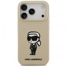 Carcasa Karl Lagerfeld Silicone Karl Sketch Logo cu MagSafe compatibila cu iPhone 17 Pro, Maro