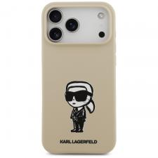 Carcasa Karl Lagerfeld Silicone Karl Sketch Logo cu MagSafe compatibila cu iPhone 17 Pro Max, Maro