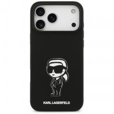 Carcasa Karl Lagerfeld Silicone Karl Sketch Logo cu MagSafe compatibila cu iPhone 17 Pro Max, Negru