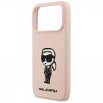 Carcasa Karl Lagerfeld Silicone Karl Sketch Logo cu MagSafe compatibila cu iPhone 17 Pro Max, Roz 7 - lerato.ro