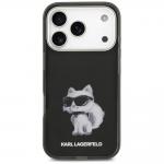 Carcasa Karl Lagerfeld IML Aquarelle Choupette Logo cu MagSafe compatibila cu iPhone 17 Pro, Negru 2 - lerato.ro