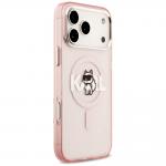 Carcasa Karl Lagerfeld IML Choupette Sketch Logo cu MagSafe compatibila cu iPhone 17 Pro Max, Roz 5 - lerato.ro