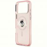 Carcasa Karl Lagerfeld IML Choupette Sketch Logo cu MagSafe compatibila cu iPhone 17 Pro Max, Roz 7 - lerato.ro