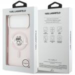 Carcasa Karl Lagerfeld IML Choupette Sketch Logo cu MagSafe compatibila cu iPhone 17 Pro Max, Roz 9 - lerato.ro