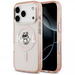 Carcasa Karl Lagerfeld IML Choupette Sketch Logo cu MagSafe compatibila cu iPhone 17 Pro, Roz 4 - lerato.ro