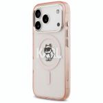 Carcasa Karl Lagerfeld IML Choupette Sketch Logo cu MagSafe compatibila cu iPhone 17 Pro, Roz 3 - lerato.ro