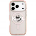 Carcasa Karl Lagerfeld IML Choupette Sketch Logo cu MagSafe compatibila cu iPhone 17 Pro, Roz 2 - lerato.ro