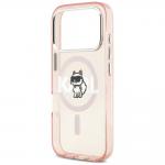 Carcasa Karl Lagerfeld IML Choupette Sketch Logo cu MagSafe compatibila cu iPhone 17 Pro, Roz 7 - lerato.ro
