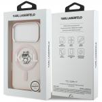 Carcasa Karl Lagerfeld IML Choupette Sketch Logo cu MagSafe compatibila cu iPhone 17 Pro, Roz 9 - lerato.ro
