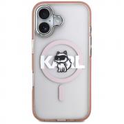Carcasa Karl Lagerfeld IML Choupette Sketch Logo cu MagSafe compatibila cu iPhone 17, Roz