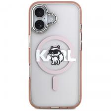 Carcasa Karl Lagerfeld IML Choupette Sketch Logo cu MagSafe compatibila cu iPhone 17, Roz