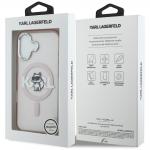 Carcasa Karl Lagerfeld IML Choupette Sketch Logo cu MagSafe compatibila cu iPhone 17, Roz 9 - lerato.ro