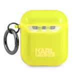 Carcasa Karl Lagerfeld Choupette Head compatibila cu Apple AirPods 1 / 2, Galben 3 - lerato.ro