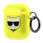 Carcasa Karl Lagerfeld Choupette Head compatibila cu Apple AirPods 1 / 2, Galben 4 - lerato.ro
