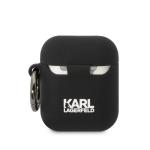 Carcasa Karl Lagerfeld Silicone Karl Head 3D compatibila cu Apple AirPods 1 / 2, Negru 3 - lerato.ro