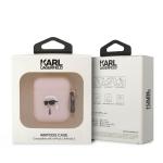 Carcasa Karl Lagerfeld Silicone Karl Head 3D compatibila cu Apple AirPods 1 / 2, Roz 4 - lerato.ro