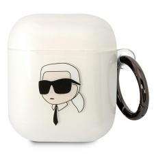 Karl Lagerfeld Style, Carcasa Karl Lagerfeld Karl Collection compatibila cu Apple AirPods 1 / 2, Transparent, lerato.ro