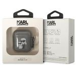 Carcasa Karl Lagerfeld Glitter Karl and Choupette compatibila cu Apple AirPods 1 / 2, Negru 4 - lerato.ro