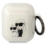 Carcasa Karl Lagerfeld Glitter Karl and Choupette compatibila cu Apple AirPods 1 / 2, Transparent 2 - lerato.ro