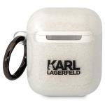 Carcasa Karl Lagerfeld Glitter Karl and Choupette compatibila cu Apple AirPods 1 / 2, Transparent 3 - lerato.ro