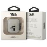 Carcasa Karl Lagerfeld Glitter Karl and Choupette compatibila cu Apple AirPods 1 / 2, Transparent 4 - lerato.ro